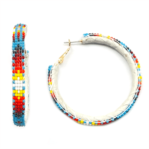 Beaded Hoop Earrings (click for main colors available)