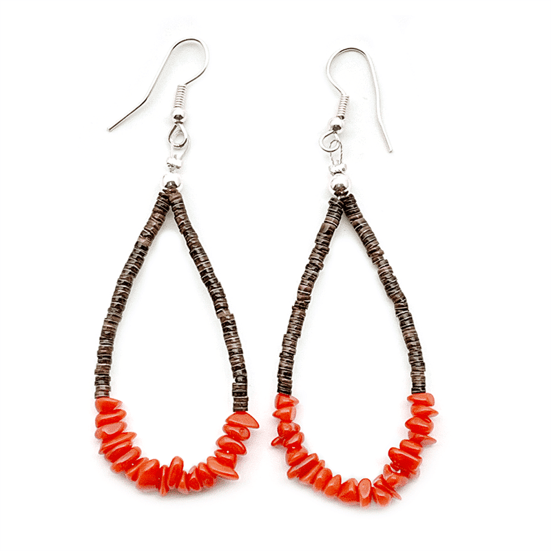 Coral Nugget Earring