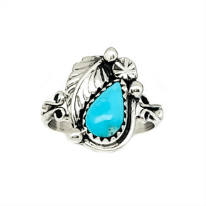 Turquoise Teardrop Ladies Ring (click for colors & sizes available)