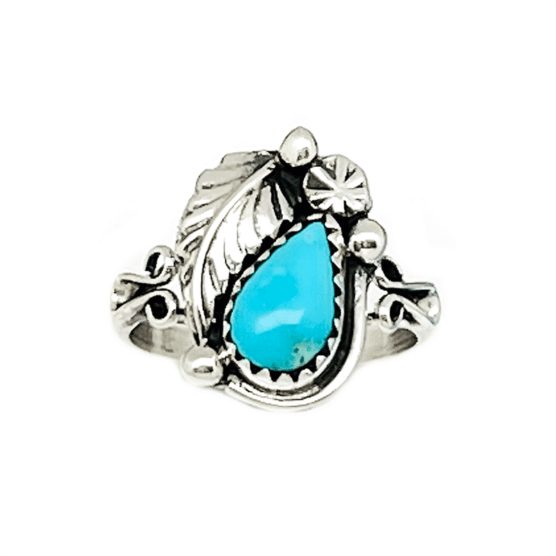 Turquoise Teardrop Ladies Ring (click for colors & sizes available)