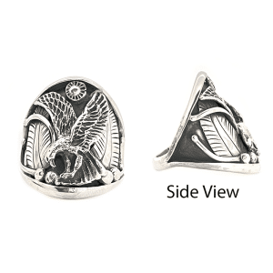 All Silver Eagle Mens Ring (click for sizes available)