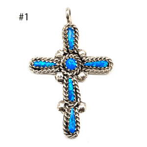 Zuni Cross Opal Pendants (click for colors available)