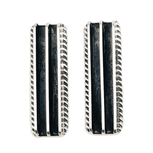 All Silver 3 Rail Post Earring