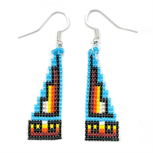 Beaded Pyramid Earrings
