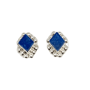 Lapis Diamond Shape Earrings