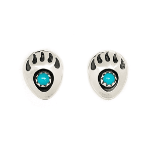 Mini Bearpaw Turquoise Earrings