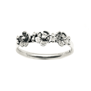 Plain Silver Flower Ring