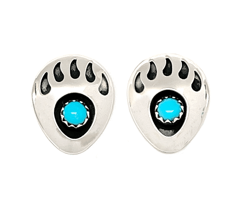 Turquoise Bear Paw Earrings