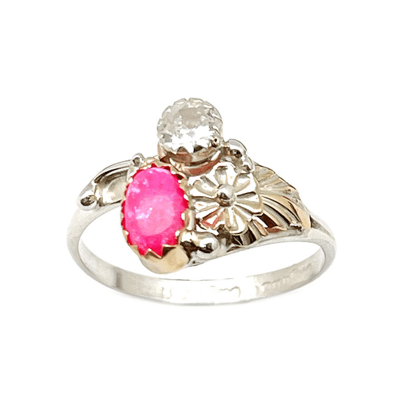 Turquoise, CZ and Leaf Ring - Image 4