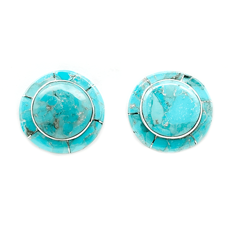 Turquoise Round Inlay Earrings