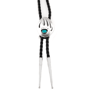 Turquoise Shadowbox Badger Paw Bolo Tie