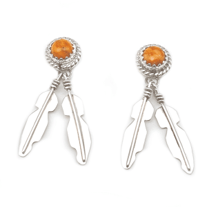 Lapis with Feather Earrings