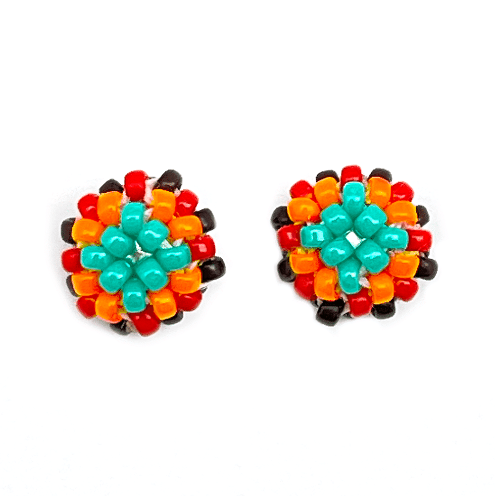 Round Beaded Ball Earring - Image 2