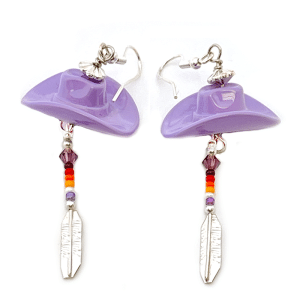 Cowboy Hat with Feather Dangle