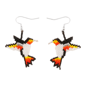 Seed Bead Hummingbird Earring