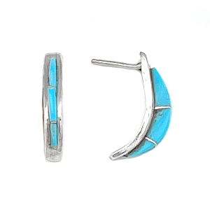 Zuni Turquoise 1/2 Hoop Earring