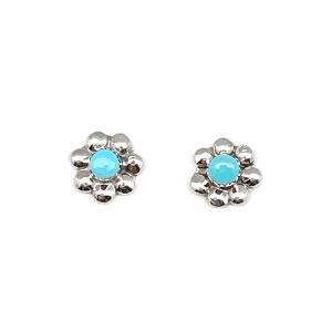 Turquoise Dot Flower Small Earring