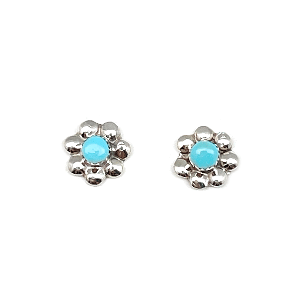 Turquoise Dot Flower Small Earring