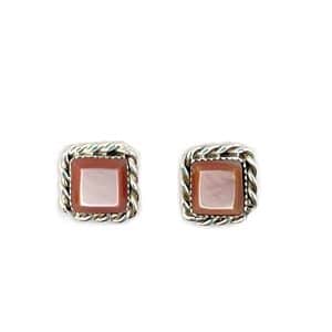 Zuni Pink Shell Post Earrings