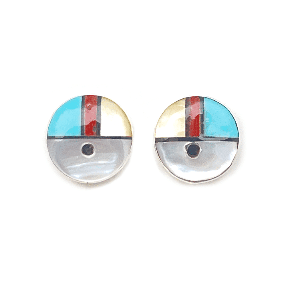 Zuni Inlay Sunface Earrings