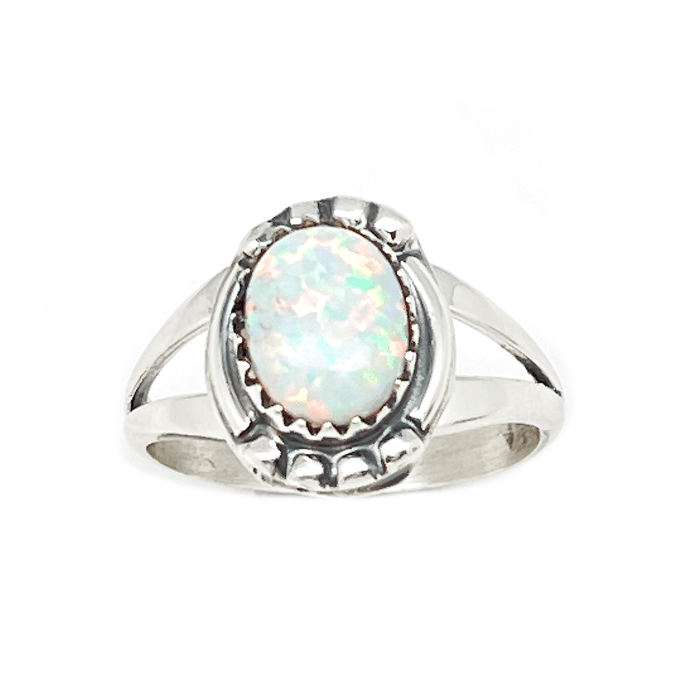 White Opal Women's Ring