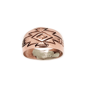 Copper Stamped and Etched Ring