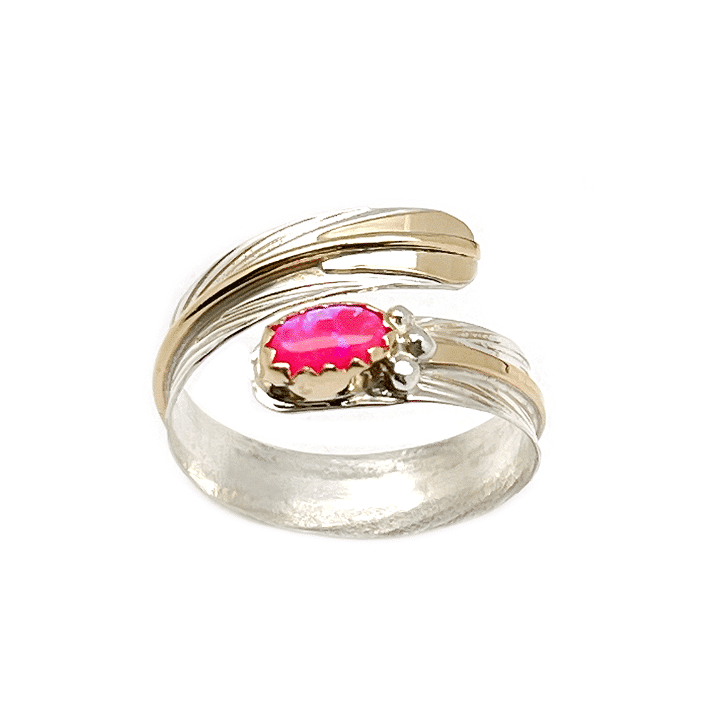 Adjustable Feather Turquoise Women's Ring - Image 5