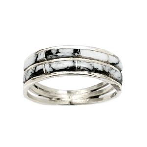 Inlay White Buffalo Women's Ring