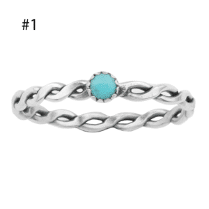 Small Twist Wire Turquoise Rings