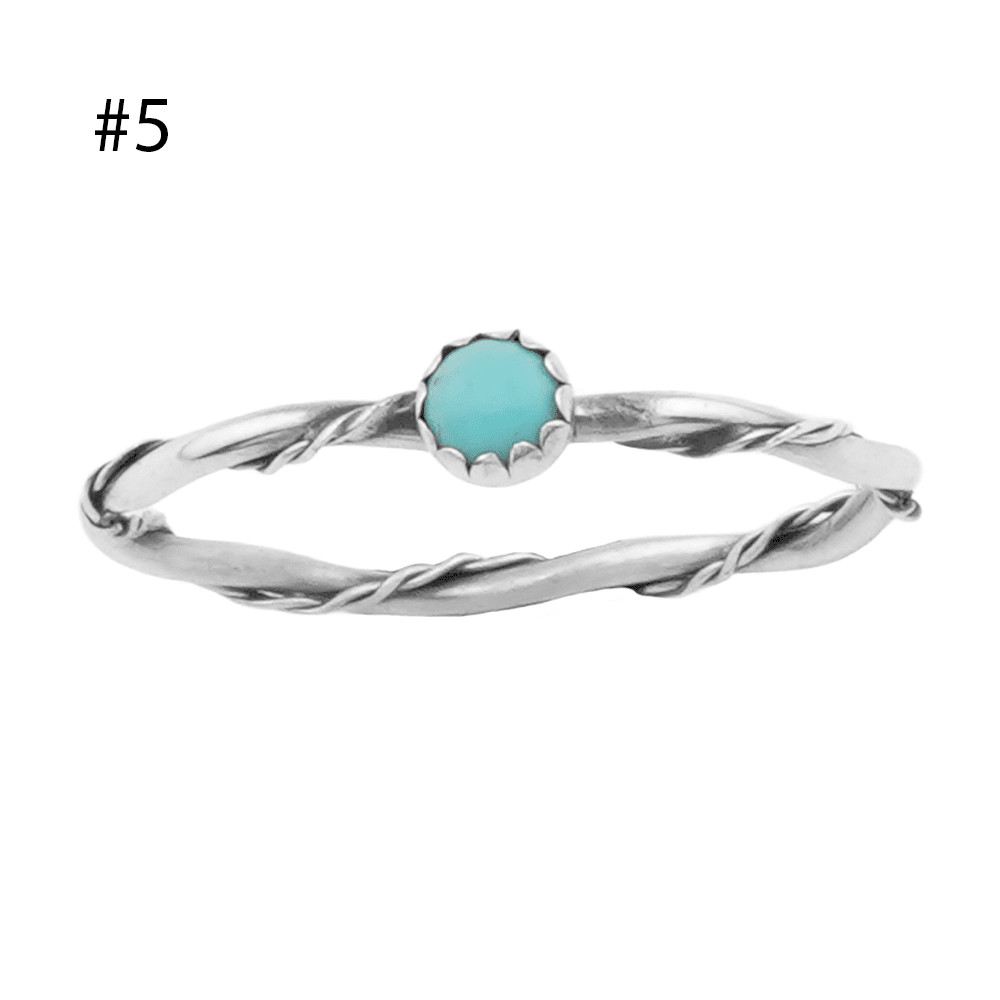 Small Twist Wire Turquoise Rings - Image 5