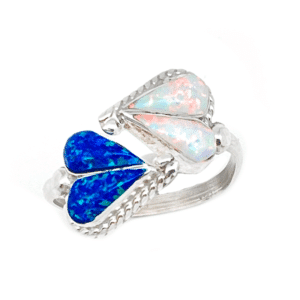 Opal Heart Adjustable Ring