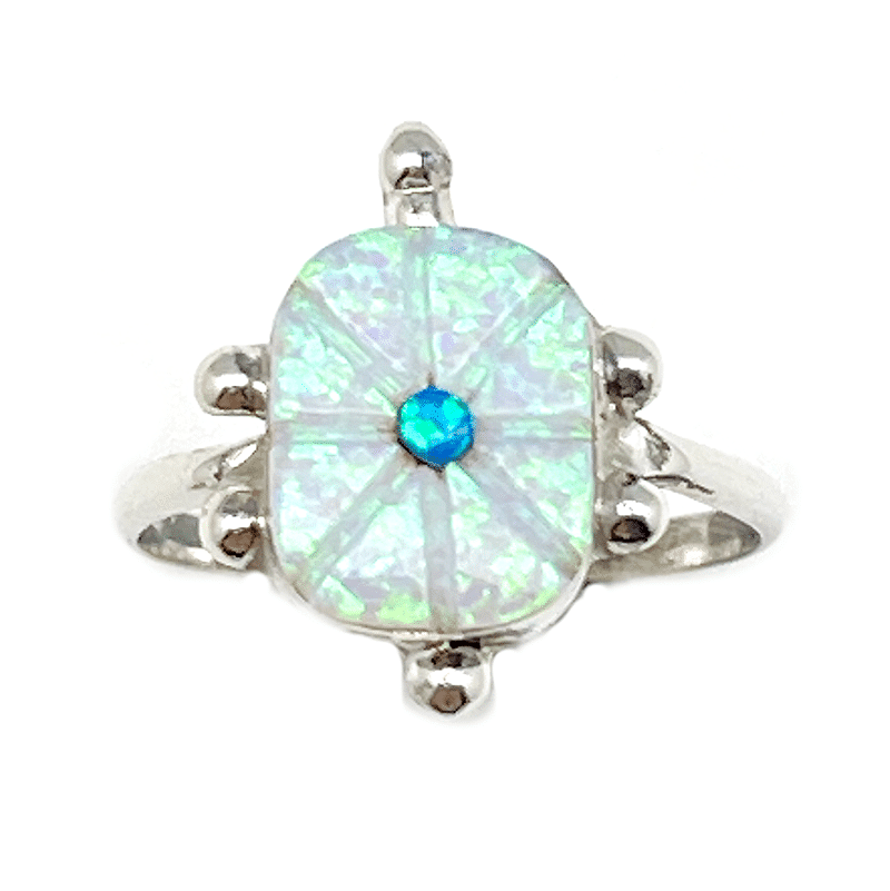Opal Inlay Turtle Women's Ring