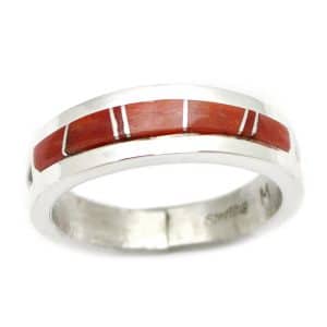 Coral Inlay Band Ring