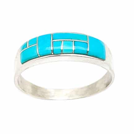 Coral Inlay Men's Ring - Image 2