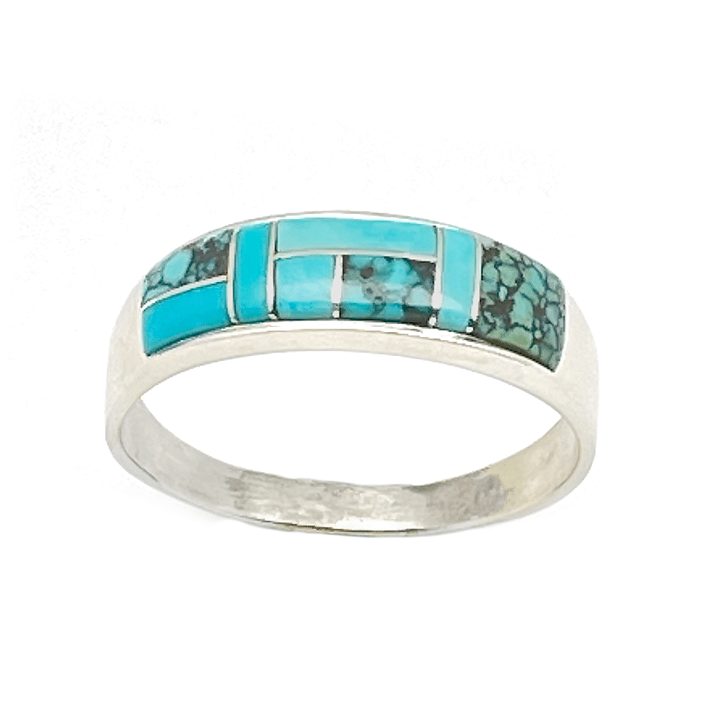 Coral Inlay Men's Ring - Image 3