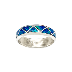 Opal Inlay Band Rings