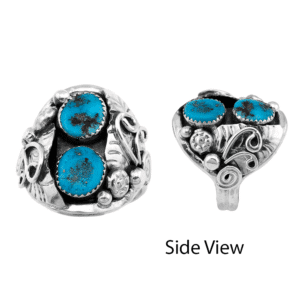 Two Stone Turquoise Men's Ring