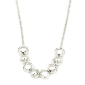Silver Beads on Chain Necklace