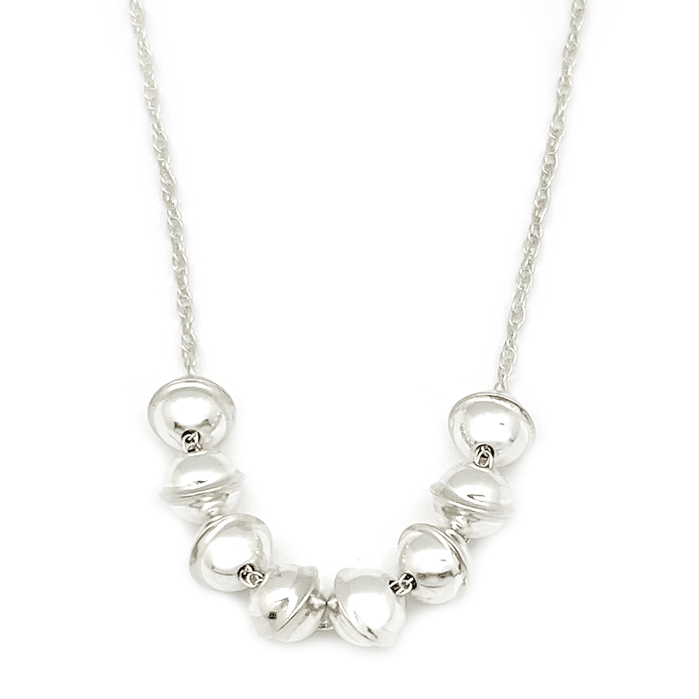 Silver Beads on Chain Necklace