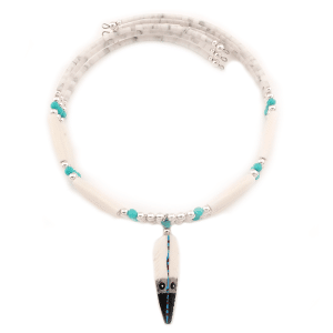 3 Row Memory Wire Bone Necklace