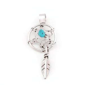 Mini Dreamcatcher with Turquoise Nugget Pendant