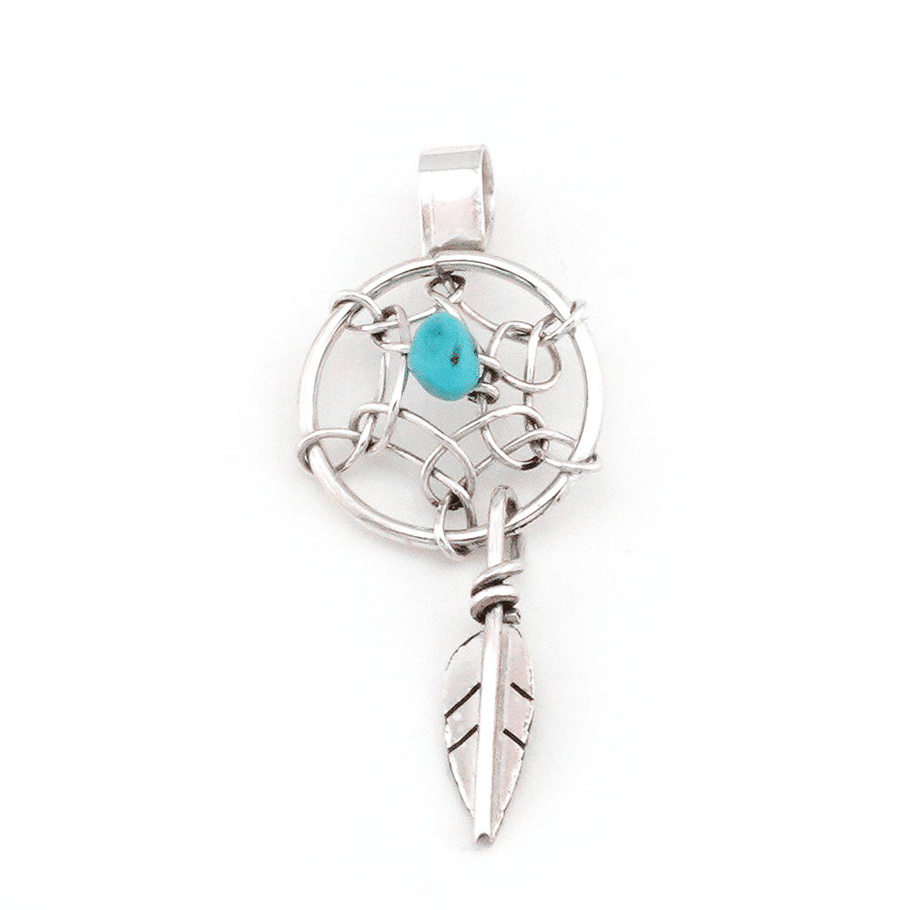 Mini Dreamcatcher with Turquoise Nugget Pendant