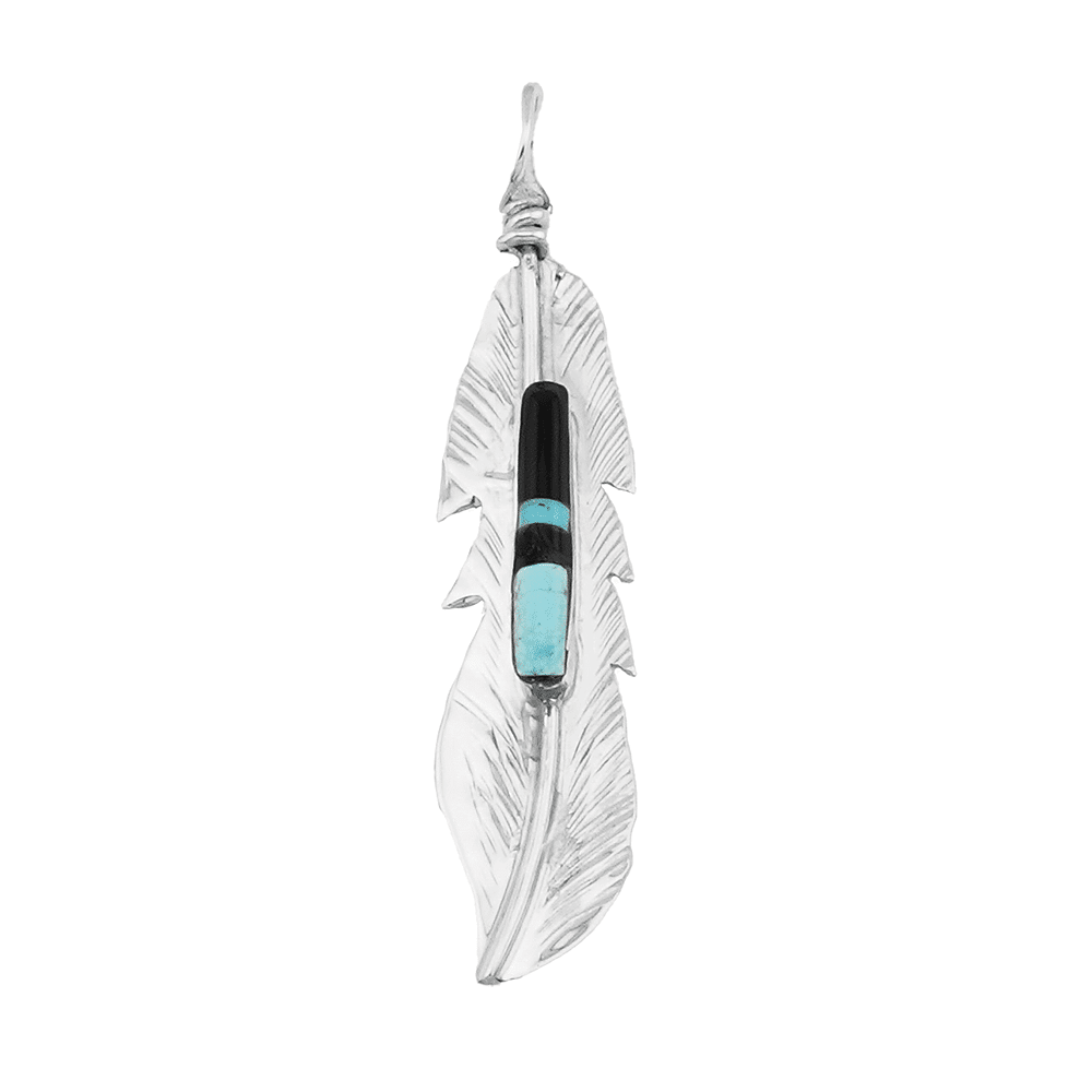 Inlay Feather Pendant