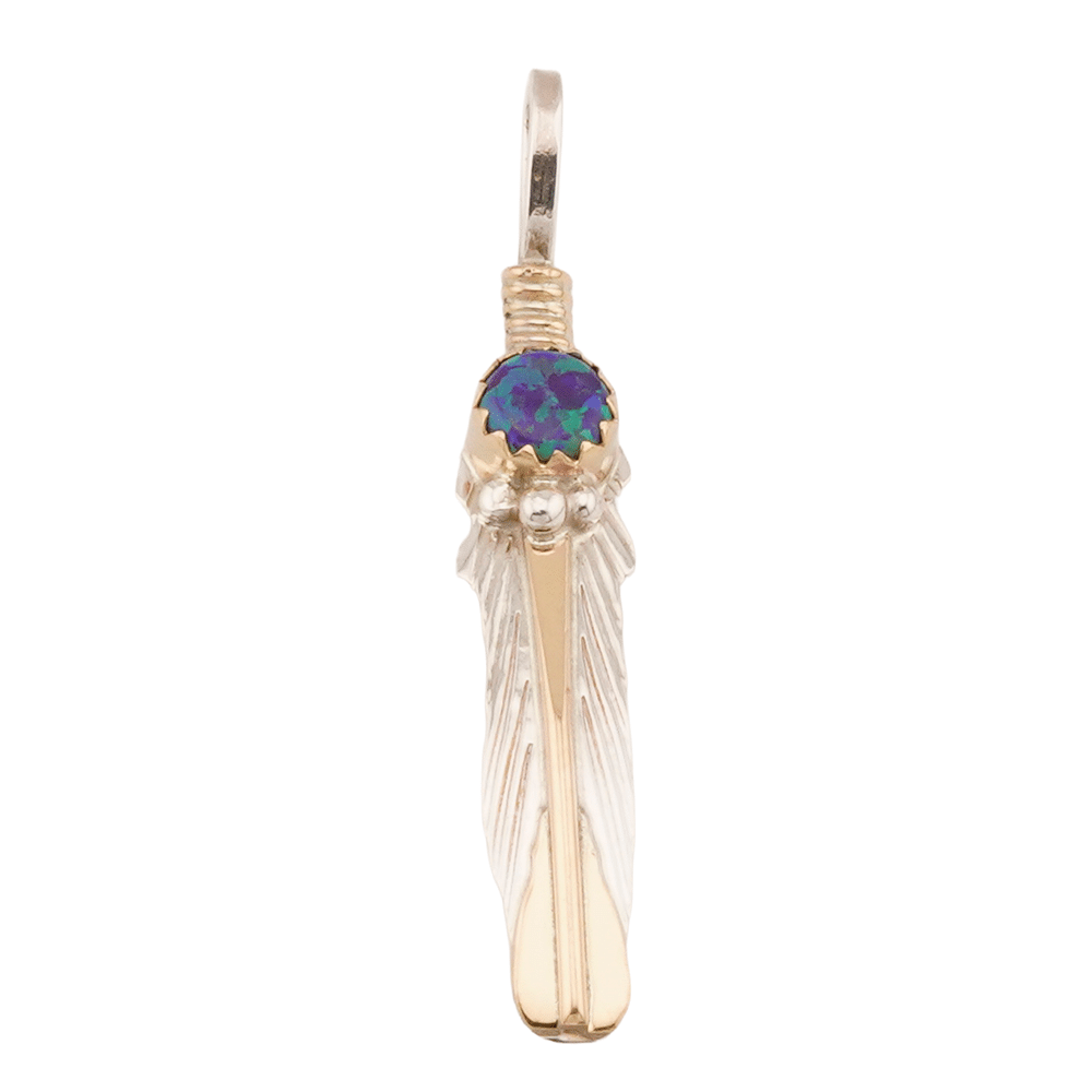 Opal Feather Pendants