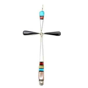 Large Zuni Inlay Cross Pendant