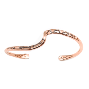 Copper Single Wave Stamped Bracelet