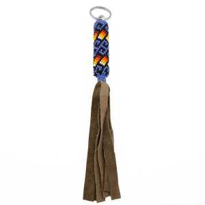 Seed Bead and Leather Key Ring