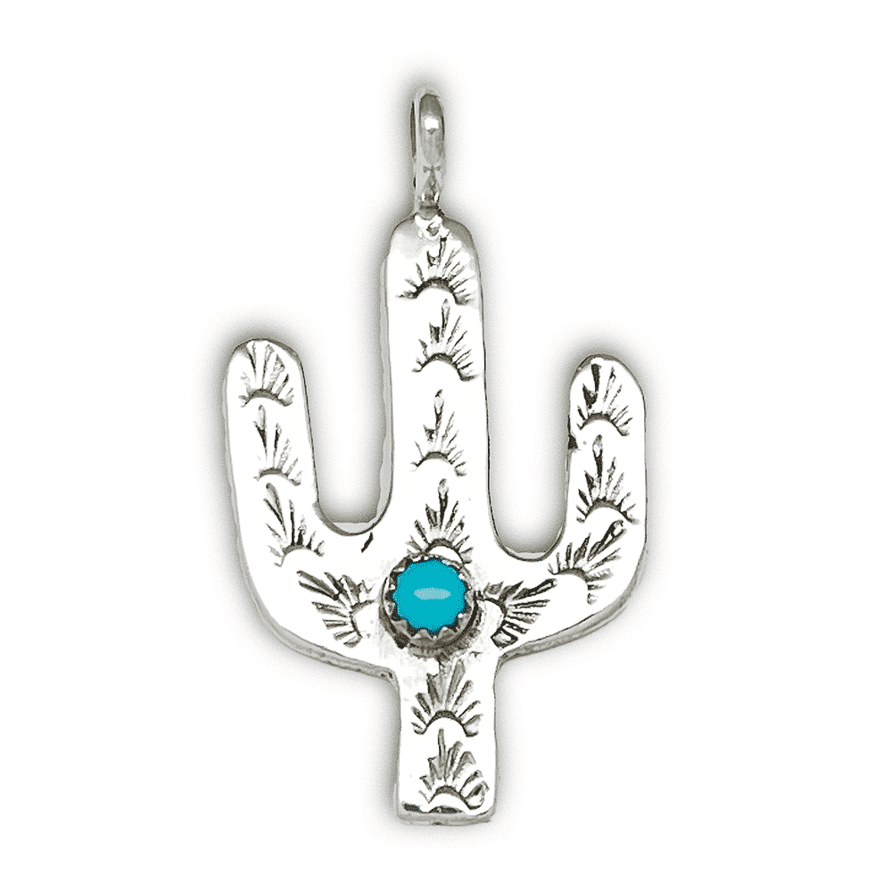 Turquoise Cactus Pendant