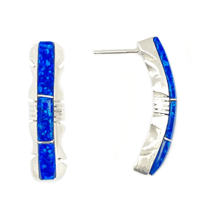 Blue Opal Inlay Earrings