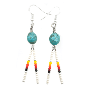Turquoise and Seed Bead Earrings